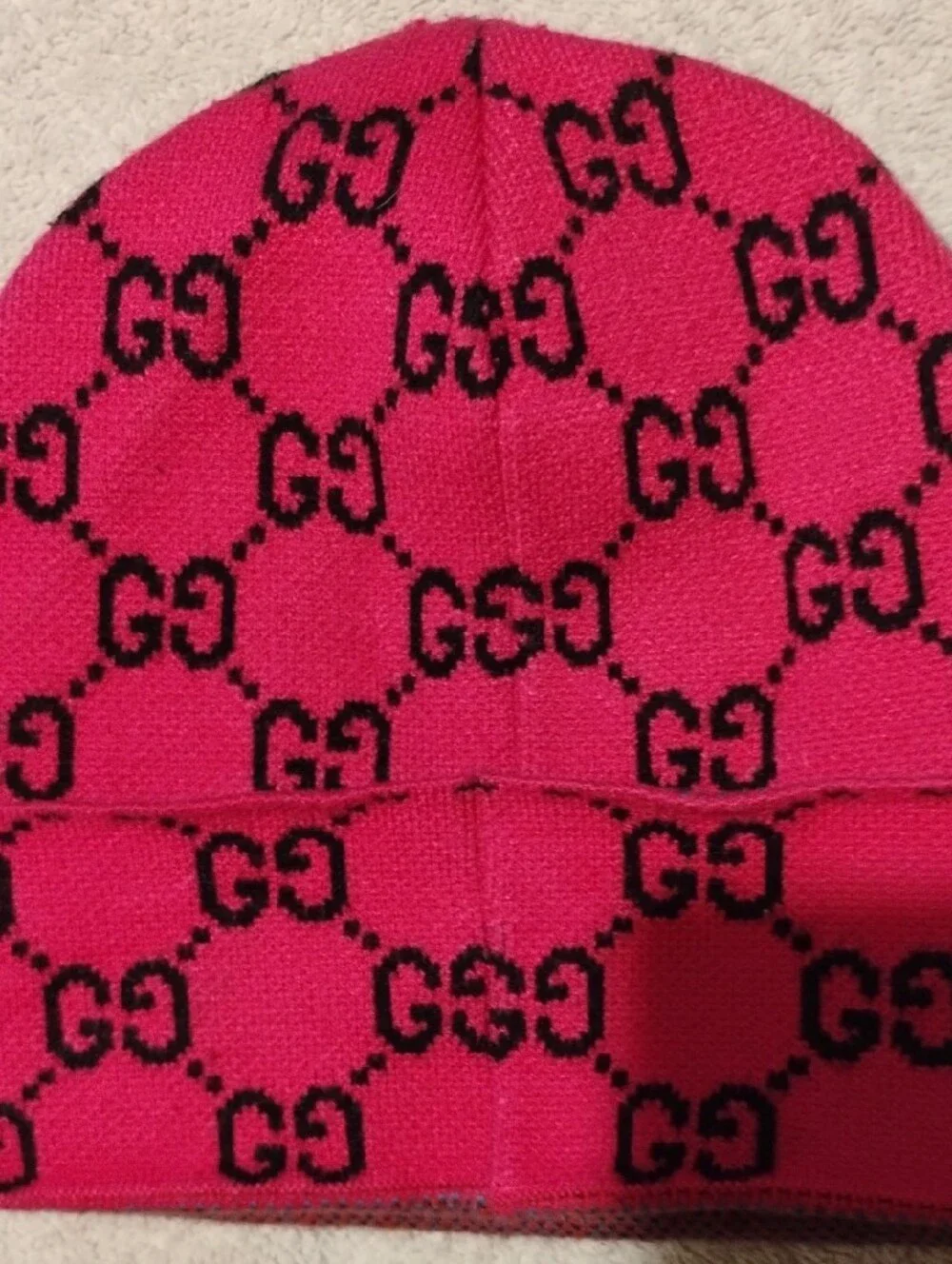 Gucci Kids Color-Block GG Beanie in Blue, Red & Pink